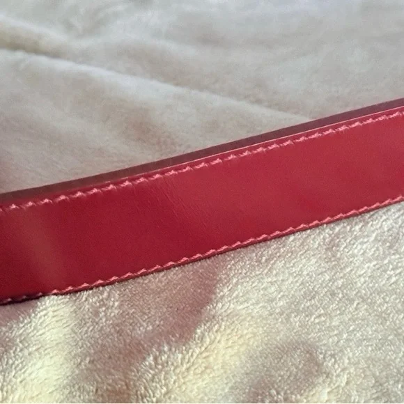 PRADA Red Leather Belt 1C 2289 95/38 Made In Italy Authentic - Picture 5 of 12
